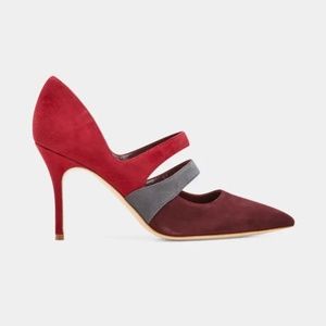 MANOLO BLAHNIK Marule Colorblock Two-Band Pumps-Size 37.5 - Brand New with Tags